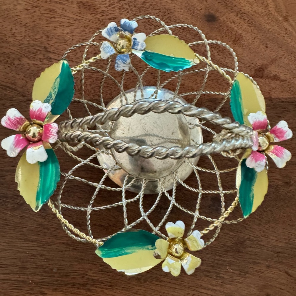 Silversmith vintage silver plated basket floral